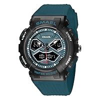 Men Digital Sports Watch 50M Waterproof with Stopwatch Alarm Function Dual Time Strong PU Wrist Watch for Man Quartz Clock