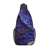 Purple Background Abstract Elements Sling Bag Lightweight Crossbody Bag Shoulder Bag Chest Bag Travel Backpack for Women Men