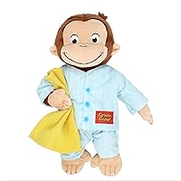 KIDS PREFERRED Curious George in Pajamas Monkey Stuffed Animal Plush Toys Soft Cute Cuddle Plushie Gifts for Baby and Toddler Boys and Girls - 12