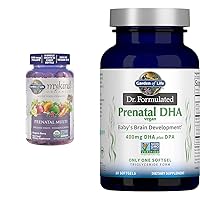 Garden of Life Organics Prenatal Gummies Multivitamin with Vitamin D3, B6, B12, C & Folate & Dr. Formulated Prenatal Vegan DHA - Certified Vegan Omega 3 Supplement