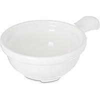 Carlisle FoodService Products Soup Bowl with Handle for Catering, Buffets, Restaurants, Polycarbonate (Pc), 12 Ounces, White