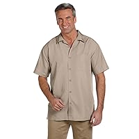 Men's Barbados Textured Camp Shirt, Medium, KHAKI