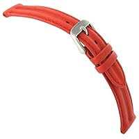 18mm Morellato Genuine Calfskin Double Padded Stitched Red Watch Band Strap 1617