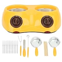 Chocolate Melting Pot, Fast Rust Proof Simple 2 Temperature Adjustments Electric Chocolate Fondue for Hot Milk for Vacations (Yellow)
