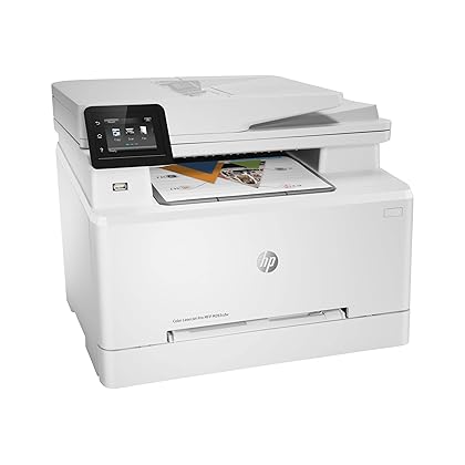 HP Color Laserjet Pro M283cdwA Wireless All-in-One Laser Printer, Print Scan Copy Fax, Auto 2-Sided Printing, Remote Mobile Print, 22ppm, 260-Sheet, 256MB, White - Bundle with JAWFOAL Printer Cable
