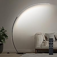Dimmable LED Floor Lamp with 3 Color Temperatures, Ultra Bright 2000LM Arc Floor Lamps for Living Room, Modern Standing Tall Lamp with Remote Control Reading Floor Lamp for Bedroom Office Classroom
