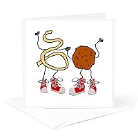 Greeting Card - Funny Cute Spaghetti and Meatball Food Cartoon - Funny