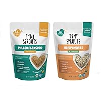 Tiny Sprouts Organic Milled Flax Seed and Hemp Hearts Bundle + Full Serving Probiotic + Vitamin D3 I Superseed Booster for Babies (7oz x 2Pack)