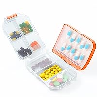 Daily Pill Organizer,SZREDU 8 Compartments Travel Foldable Pill Dispenser,Small Medicine Box 7 Days to Hold Vitamins, Cod Liver Oil,Capsule,Supplements