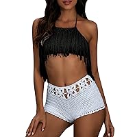 Bathing Suit Cover Ups For Women Shorts Womens Cover Up Skirt Swim Suit Cover up Knit Crochet Bikini Solid Col