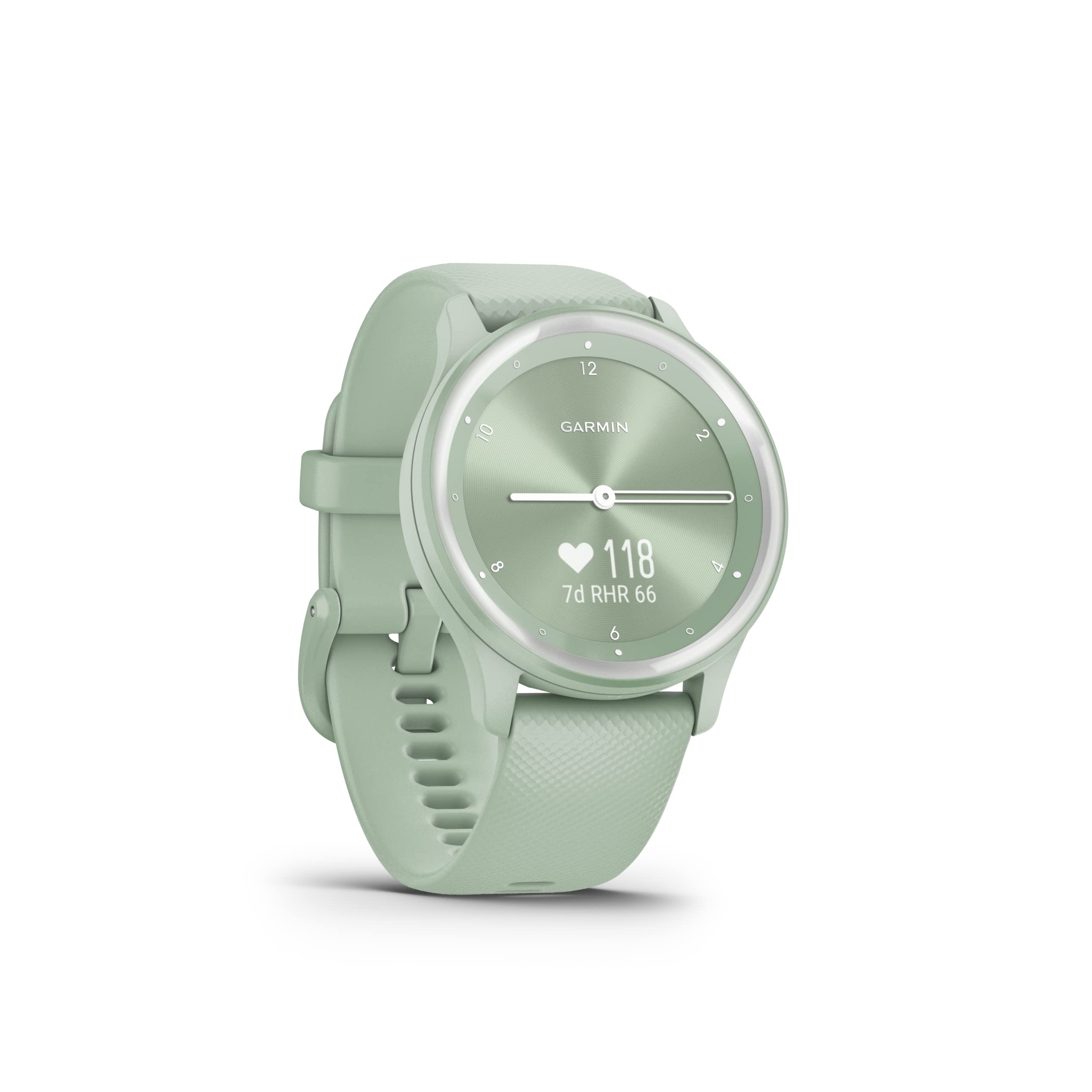 Garmin vivomove Sport, Hybrid Smartwatch, Health and Wellness Features, Touchscreen, Light Green