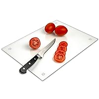 Tempered Glass Cutting Board – Long Lasting Clear Glass – Scratch Resistant, Heat Resistant, Shatter Resistant, Dishwasher Safe. 14 X 18 Inch