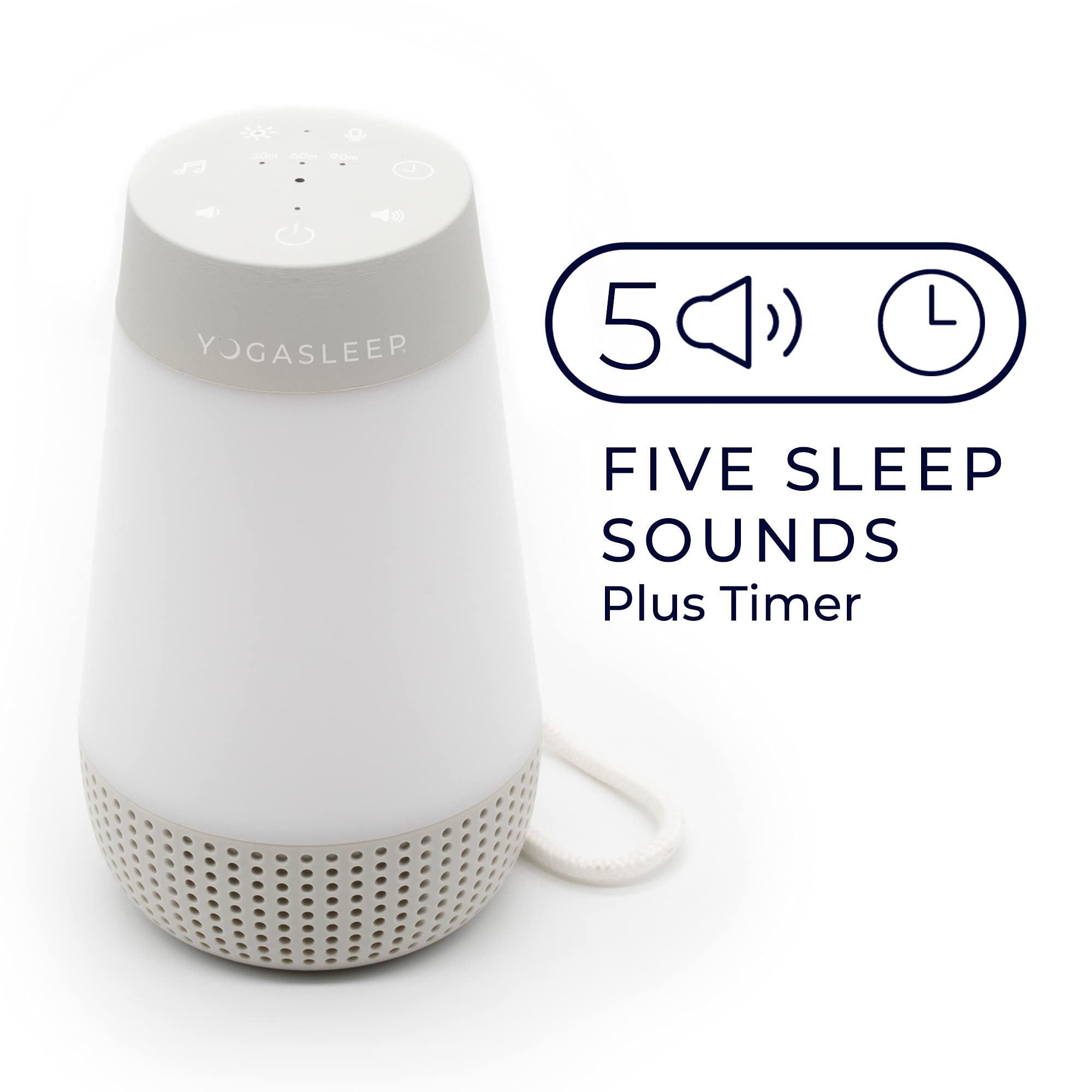 Yogasleep Baby Soother White Noise Sound Machine & Night Light, with Voice Recording & 5 Sound Options Including Brown Noise, Nature Sounds & Lullabies, Noise Cancelling & Sleep Aid, Registry Gift