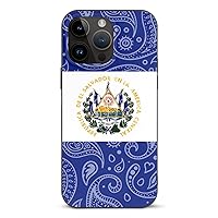 Paisley and El Salvador Flag Cell Phone Case Compatible with iPhone 14 Pro Max Anti-Scratch Non-Yellowing Protective Shell Cover