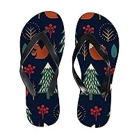Vantaso Slim Flip Flops for Women Squirrel in Forest Yoga Mat Thong Sandals Casual Slippers