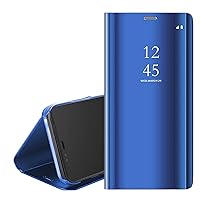 Flip Case for Samsung Galaxy A32 5G, S-View Mirror Cover Ultra Slim with Stand - Blue
