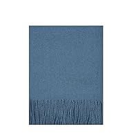 3 Pcs Blue Solid Plain Soft Thick Scarf -INCO