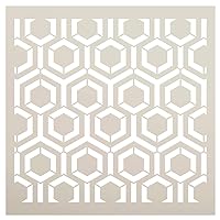 Radiating Hexagon Stencil by StudioR12 | Geometric Repeatable Pattern Stencils for Painting | Reusable Mixed Media Template | Select Size (9 x 9 inch)
