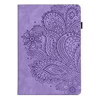 for Kindle Paperwhite 2021 Cover 6.8Inch Embossed Leather Stand Smart Cover for Kindle Paperwhite 5 Paperwhite 11 Ebook Reader Tablet Cover,Purple,Flower