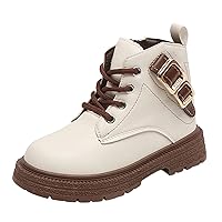 Dress Shoes Buckle Fashion Autumn And Winter Girls Boots Thick Bottom Flat Bottom Toddler Shoes Girl Boots