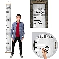 Gray Loved Beyond Measure Canvas Growth Chart for Wall Nursery Decor - Gender Neutral Growth Chart for Kids - Ready to Hang Kids Height Wall Chart - Height Chart for Kids - Growth Chart Canvas