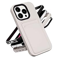 Cell Phone Cases Compatible with Apple iPhone 12 Pro Max Case, Soft TPU Phone Cover with Credit Card Holder Slot on Back, White