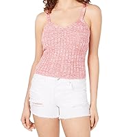 Hooked Up by IOT Juniors Marled Rib-Knit Sweater Tank Top, Pinkhouse Combo, Medium