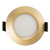Sturdy Retro Gold Round Recessed LED Ceiling Downlights Anti-Fog Embedded High CRI 80+ Spotlights Living Room Entrance Aisle Office Store Decorative Panel Lights 2W/3W/5W Ceiling Fixture