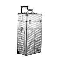 Craft Accents I3166 Diamond Trolley Craft/Quilting Storage Case, Silver