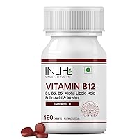 in.Life Vitamin B12 with Alpha Lipoic Acid, Folic Acid, Inositol, B1, B5 & B6 Supplements Tablet, Promotes Nerve Health, Immune Support for Men & Women 120 Tablet