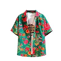 Chinese Style Summer Shirt, Youth, Casual Short-Sleeve Shirt