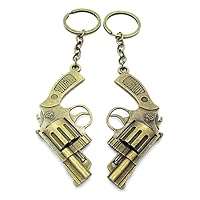 100 PCS Fashion Jewelry Making Suppliers Findings Key Ring Chains Tags Clasps Keyrings Keychains AA4419 Revolver Gun