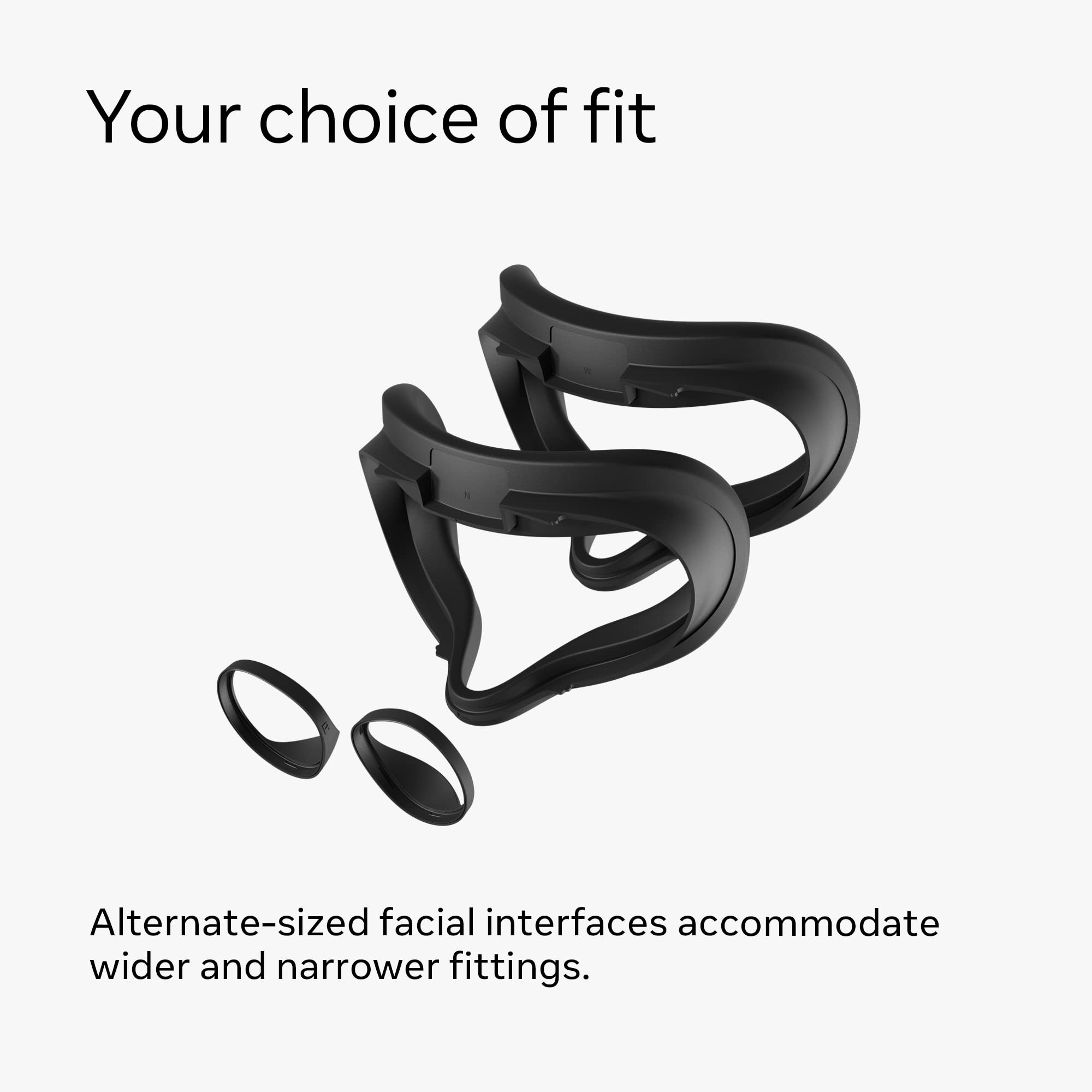 Quest 2 Fit Pack with Two Alternate-Width Facial Interfaces and Light Blockers - VR