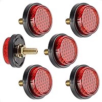 evermotor 6 PCS Universal M5 Motorcycle Bicycle Mini License Plate Reflector Red