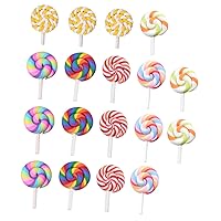 ERINGOGO 35pcs Simulation Lollipop Clay Lollipop Prop Food Earrings Cake Toy Lollipop Decoration Cupcake Toppers Key Charms for Jewelry Making Jewelry for Kids Toy for Kids Candy Miniature