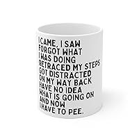 White Ceramic Mug Hilarious Forgetful Introverts Sarcastic Hilarious Introverted Saying Pun Line 11oz