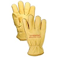 MAGID 1256AXL Road master Insulated Goatskin Leather Drivers Gloves with Aramax Liner, XL (Pack of 12)