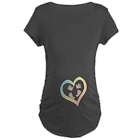 CafePress Baby Hands and Feet in Heart Maternity T Shirt Women's Maternity Ruched Side T-Shirt