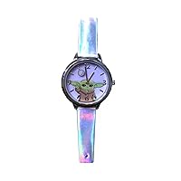 Accutime Kids Star Wars Baby Yoda Analog Quartz Wrist Watch with Small Face, Silver Accents for Girls, Boys, Kids All Ages (MNL5031AZ)