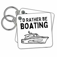 3dRose Key Chains I Would Rather Be Boating (kc-364054-1)