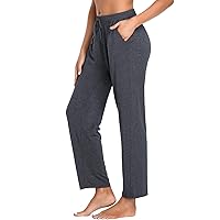 Annenmy Summer Wide Leg Sweatpants Women Lightweight Comfy Yoga Pants with Pockets High Waisted Drawstring Stretch Pants
