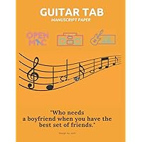 Guitar Tab Manuscript Paper: 5 Blank Chord Diagrams Seven 6-line Staves per page with 110 pages printed on both sides in an 8.5x11 size