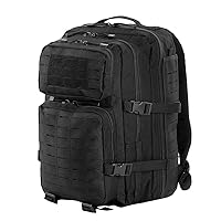 M-Tac Large Laser Cut Backpack 36L - Tactical Military Molle Lightweight Daypack - Army Rucksack Combat Bag (Black)