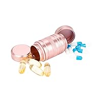 Metal Pill Container Pill Case - Waterproof Metal Pill Box for Pocket Purse, Daily Travel Pill Holder 2 Times a Day, Portable Medicine Organizer for Vitamin, Fish Oils, Supplements Pink 1 Pack