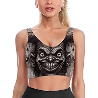 Laughing Angry Joker Women's Sports Bra Wirefree Bras U-Shaped Neckline Yoga Vest Workout Tank Top