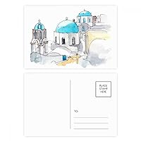 Imerovigli Village in Santorini Greece Postcard Set Birthday Mailing Thanks Greeting Card