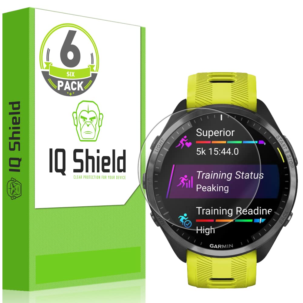 IQShield Screen Protector Compatible with Garmin Forerunner® 965 (6-Pack) Anti-Bubble Clear Film