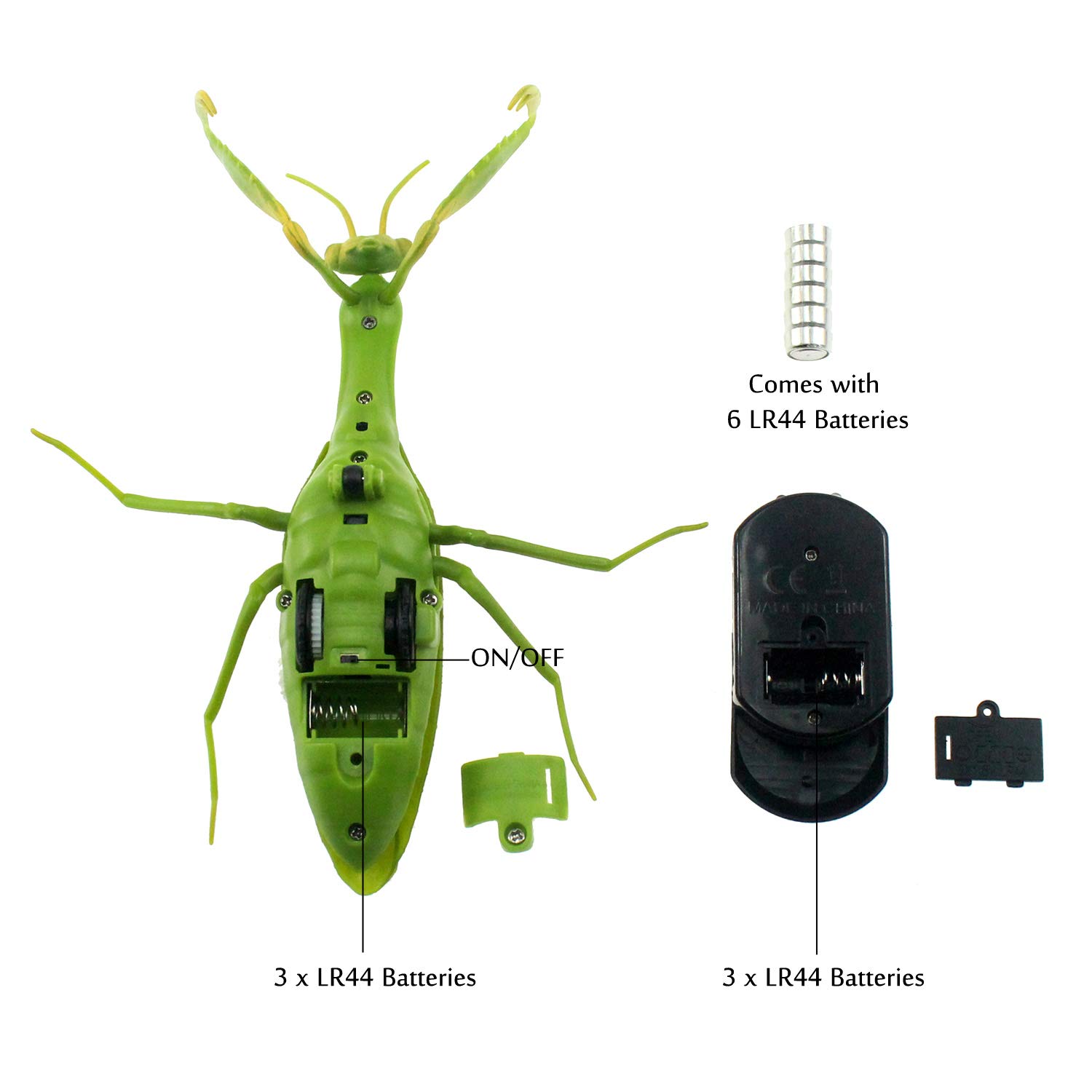 Tipmant RC Praying Mantis Toy IR Remote Control Animal Fake Car Vehicle Electric for Kids Birthday