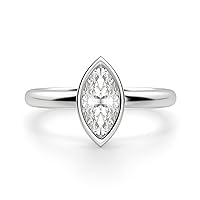 Riya Gems 1.80 CT Marquise Moissanite Engagement Ring Wedding Eternity Band Vintage Solitaire Halo Setting Silver Jewelry Anniversary Promise Vintage Ring Gift