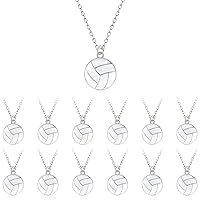Inbagi 12 Pcs Sport Theme Necklace Gifts for Girls Bulk Softball Cheer Volleyball Necklace Jewelry for Team Accessories Player Party Favors